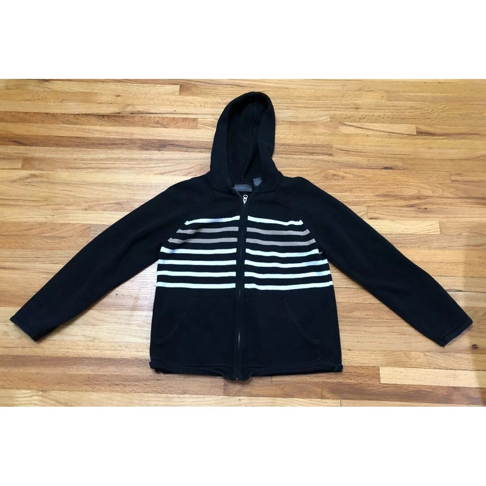 Relativity Sweater Classic Luxury Women S‎ Black Striped Thick Knit 100% Cotton